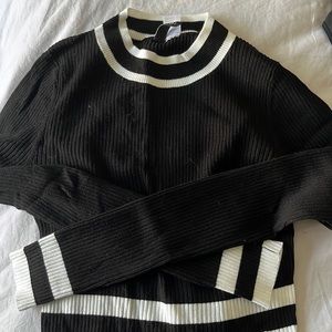 Knit turtleneck crop sweater H&M